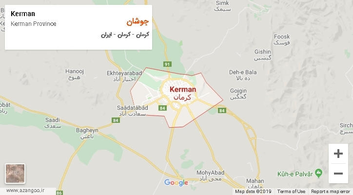 دهستان جوشان بر روی نقشه