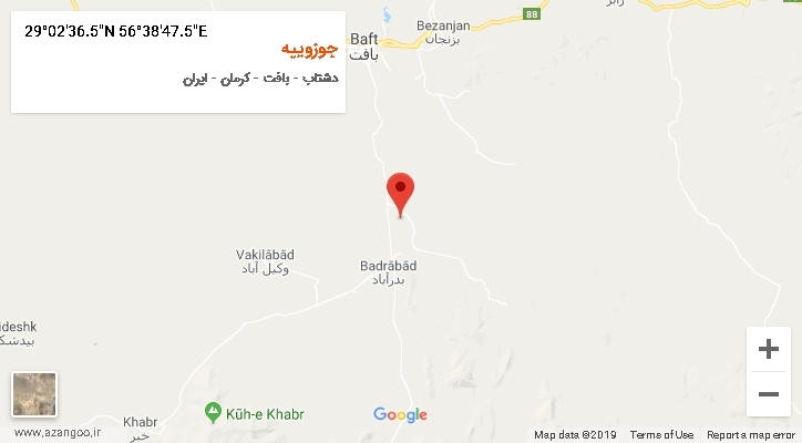 روستای جوزوییه بر روی نقشه