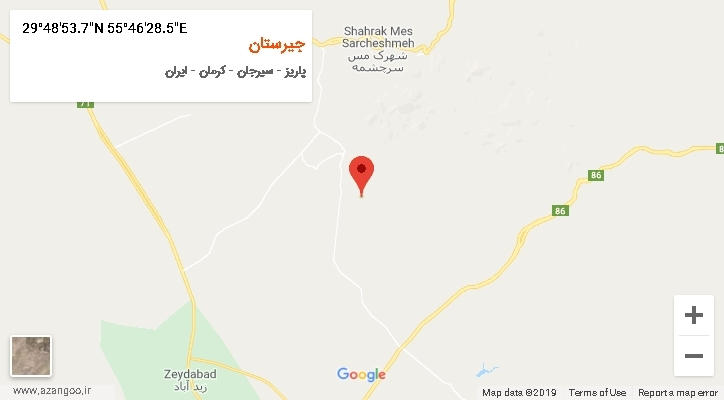 روستای جیرستان بر روی نقشه