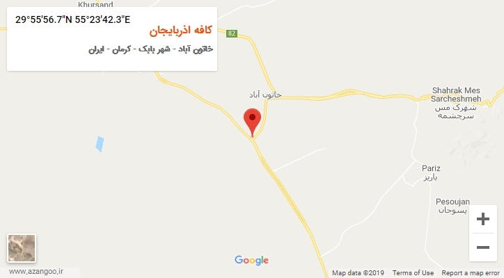 روستای کافه اذربایجان بر روی نقشه