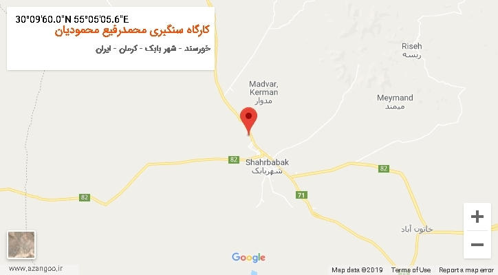 روستای کارگاه سنگبری محمدرفیع محمودیان بر روی نقشه