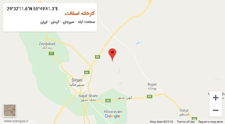 روستای کارخانه اسفالت بر روی نقشه