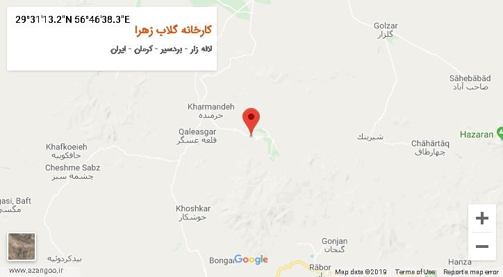 روستای کارخانه گلاب زهرا بر روی نقشه