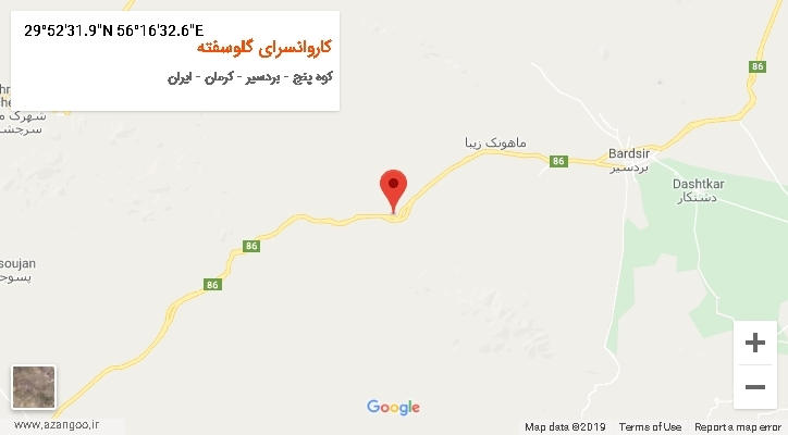 روستای کاروانسرای گلوسفته بر روی نقشه