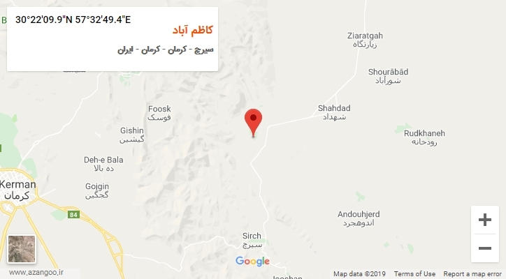 روستای کاظم آباد بر روی نقشه