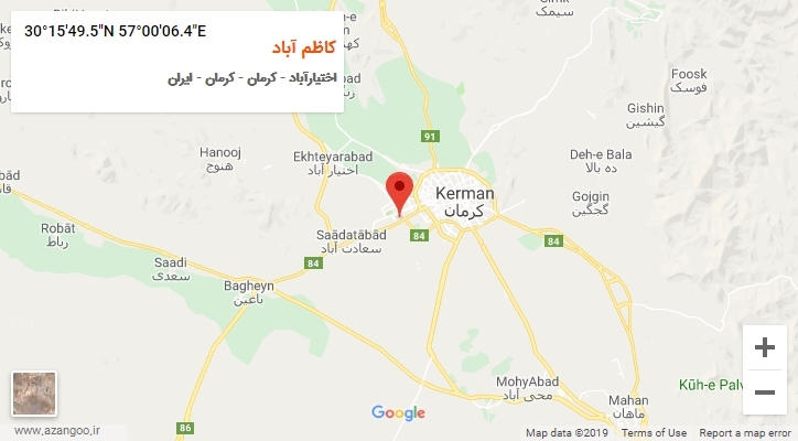 روستای کاظم آباد بر روی نقشه