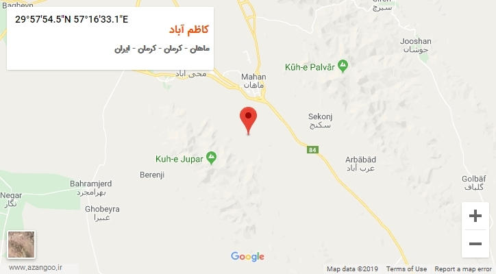 روستای کاظم آباد بر روی نقشه