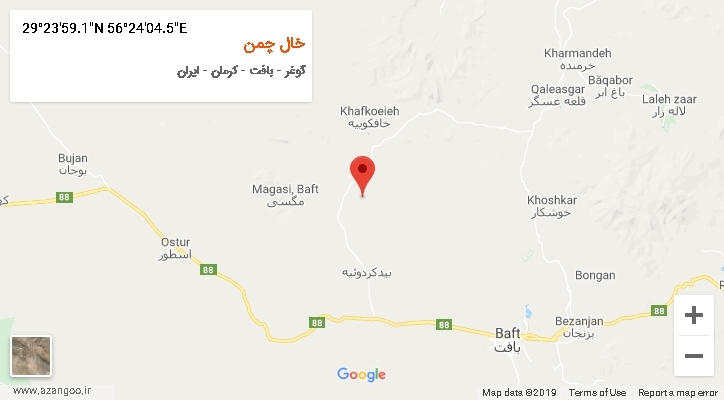 روستای خال چمن بر روی نقشه