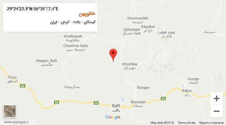 روستای خانوپهن بر روی نقشه