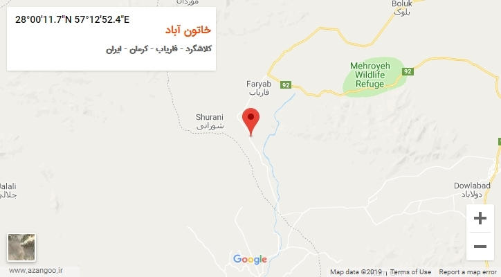 روستای خاتون آباد بر روی نقشه