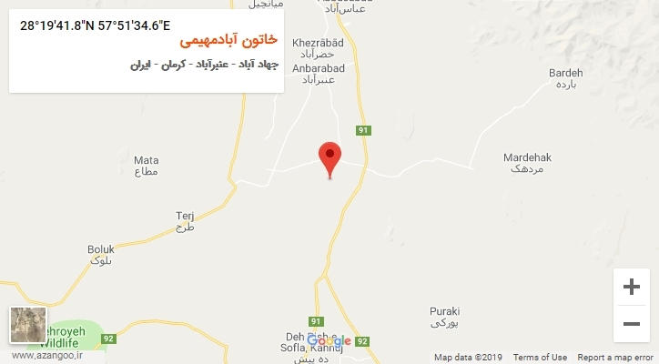 روستای خاتون آبادمهیمی بر روی نقشه