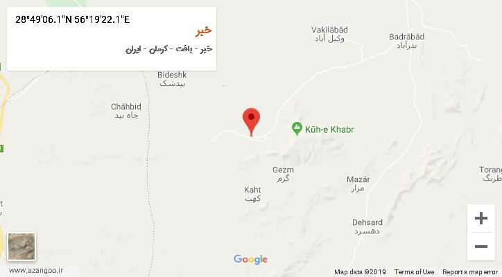 روستای خبر بر روی نقشه
