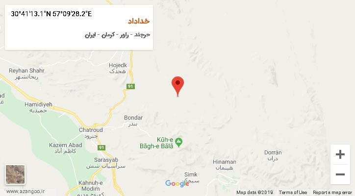 روستای خداداد بر روی نقشه
