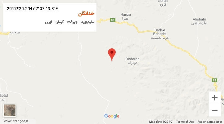 روستای خدانگان بر روی نقشه