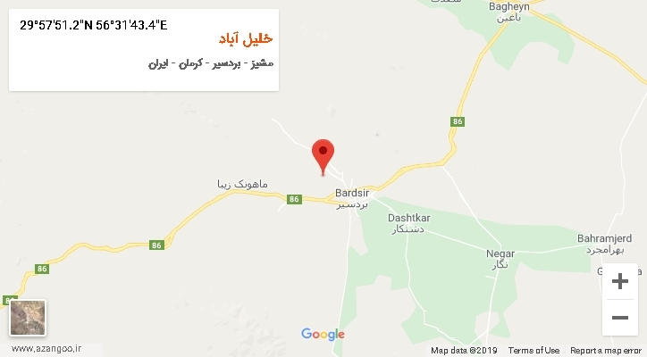 روستای خلیل آباد بر روی نقشه