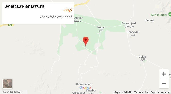 روستای کهنک بر روی نقشه