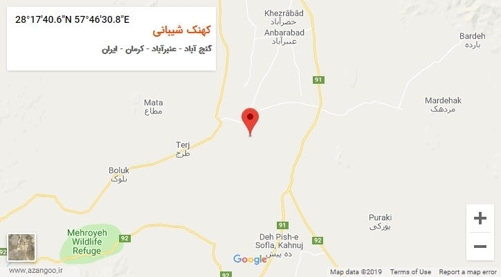 روستای کهنک شیبانی بر روی نقشه