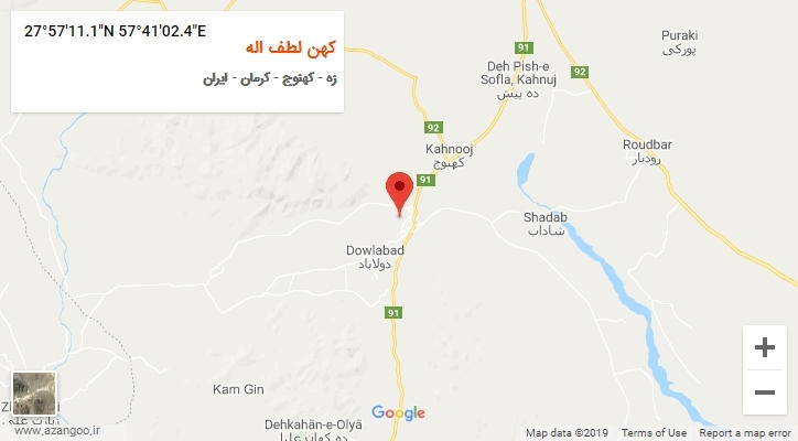 روستای کهن لطف اله بر روی نقشه