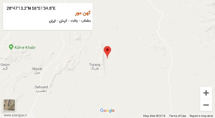 روستای کهن مور بر روی نقشه