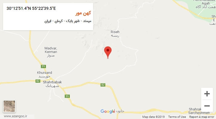 روستای کهن مور بر روی نقشه