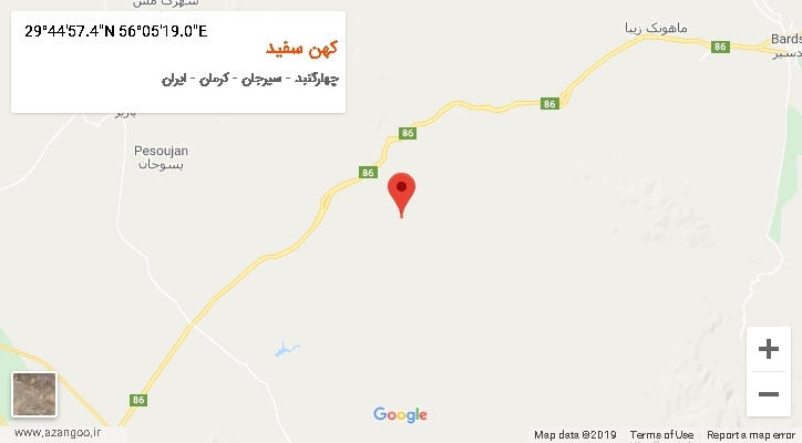 روستای کهن سفید بر روی نقشه