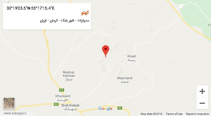 روستای کهنو بر روی نقشه