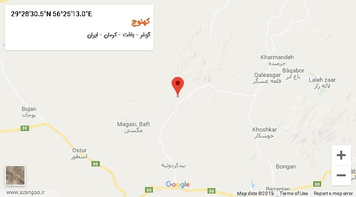 روستای کهنوج بر روی نقشه
