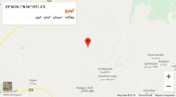 روستای کهنوج بر روی نقشه