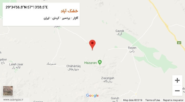 روستای خشک آباد بر روی نقشه