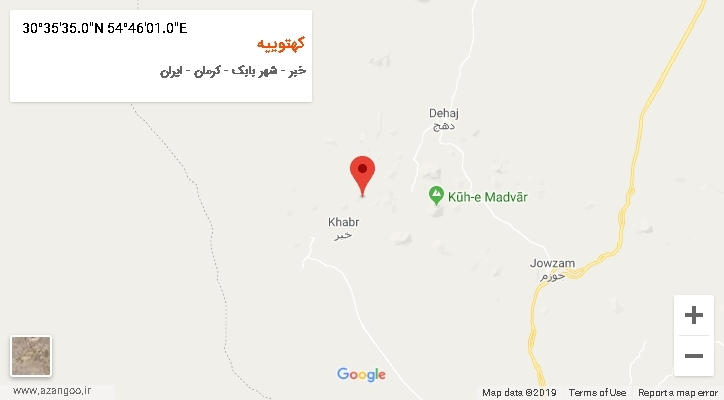 روستای کهتوییه بر روی نقشه