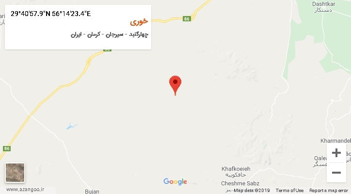 روستای خوری بر روی نقشه
