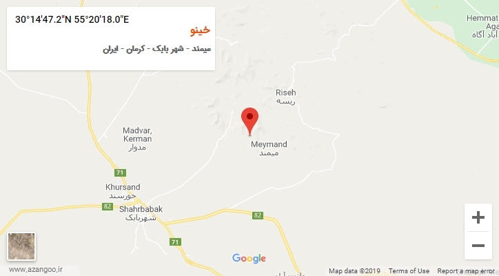 روستای خینو بر روی نقشه