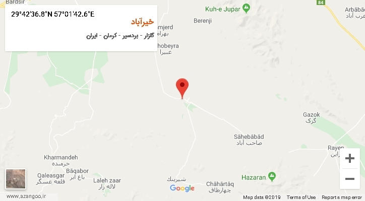 روستای خیرآباد بر روی نقشه