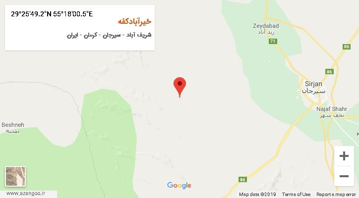 روستای خیرآبادکفه بر روی نقشه