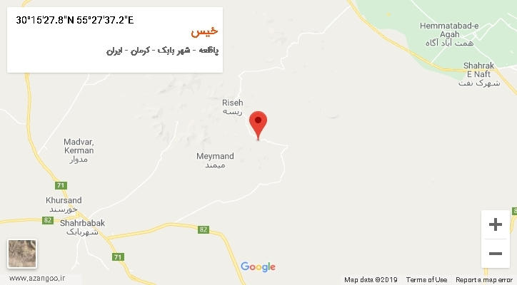 روستای خیس بر روی نقشه