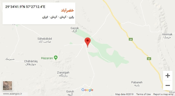روستای خضرآباد بر روی نقشه