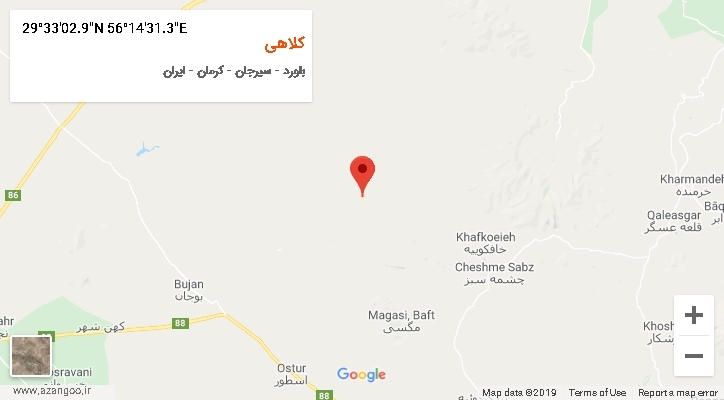 روستای کلاهی بر روی نقشه