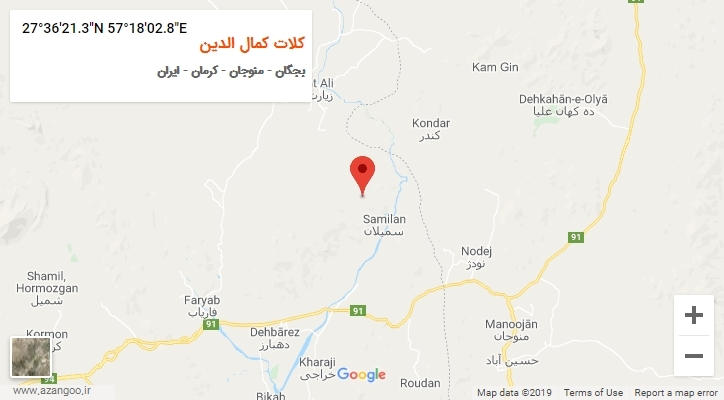 روستای کلات کمال الدین بر روی نقشه