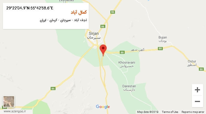 روستای کمال آباد بر روی نقشه