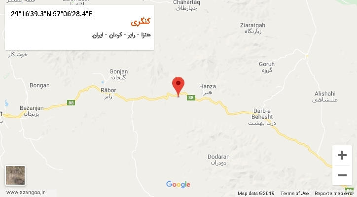 روستای کنگری بر روی نقشه