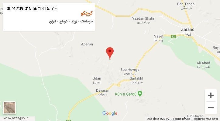روستای کرچکو بر روی نقشه