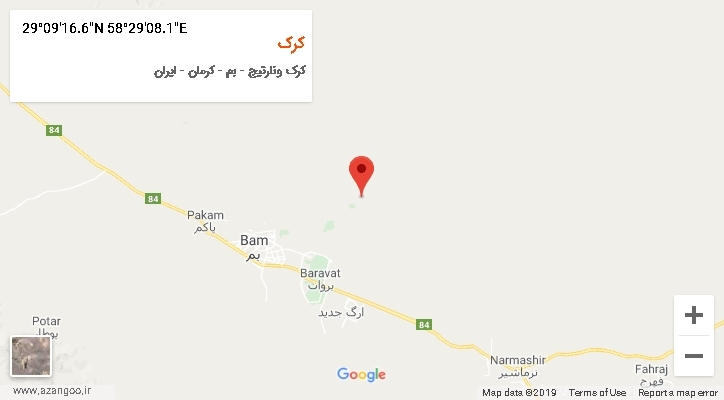 روستای کرک بر روی نقشه