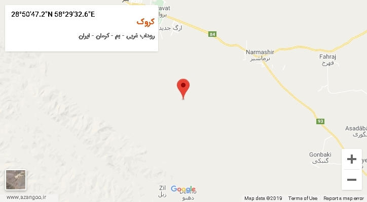 روستای کروک بر روی نقشه