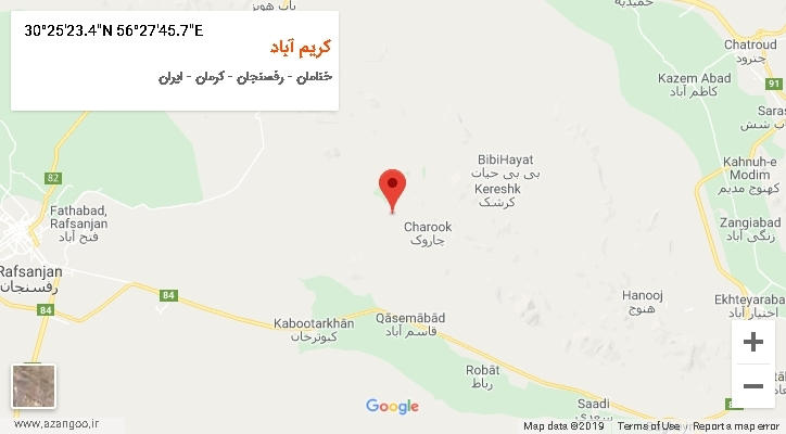 روستای کریم آباد بر روی نقشه