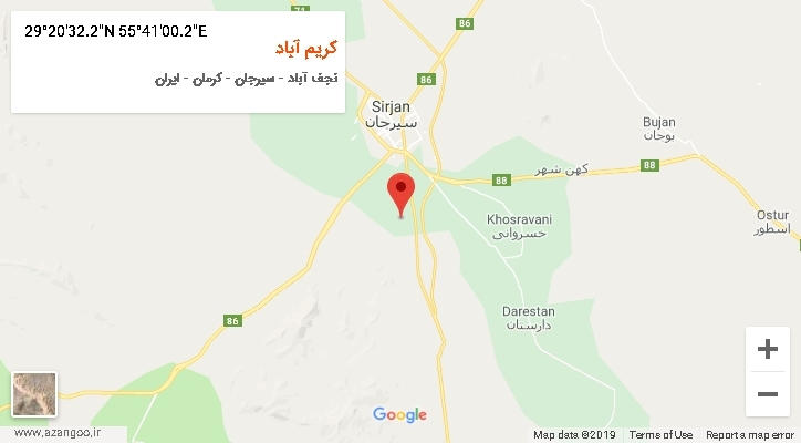 روستای کریم آباد بر روی نقشه