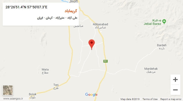 روستای کریماباد بر روی نقشه