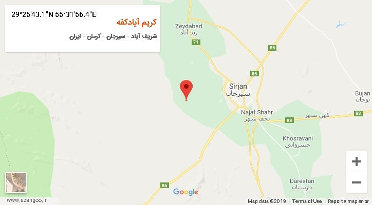 روستای کریم آبادکفه بر روی نقشه