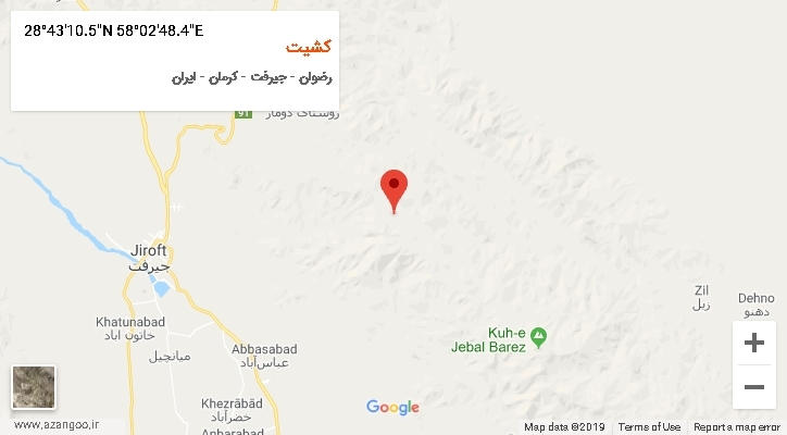 روستای کشیت بر روی نقشه