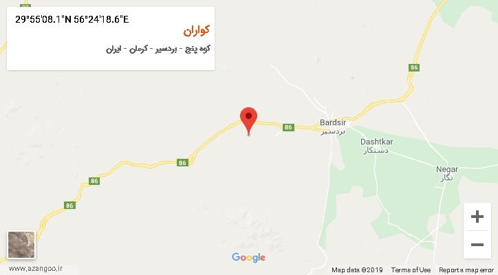 روستای کواران بر روی نقشه