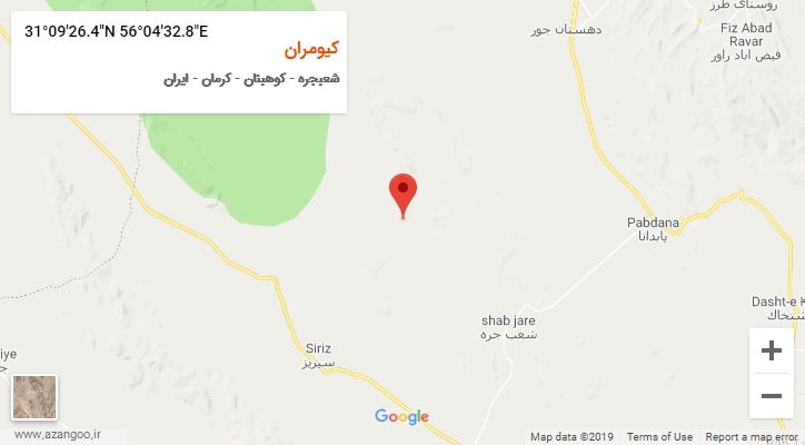 روستای کیومران بر روی نقشه